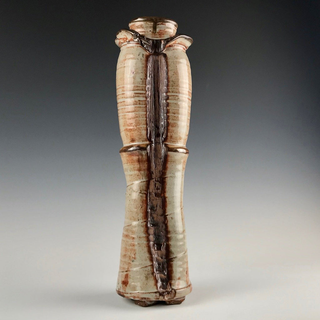 Kevin Caufield tall woodfired vase