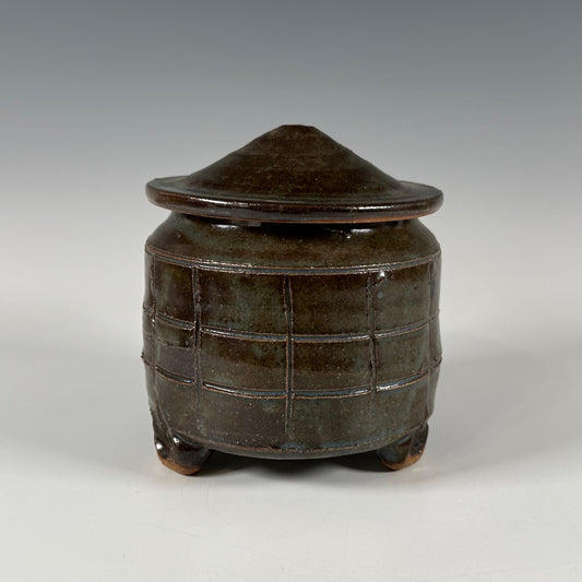 Warren MacKenzie footed lidded jar