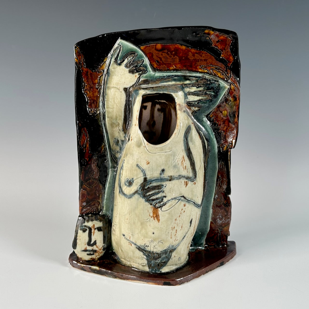 Mike Norman narrative vase, 1 of 2