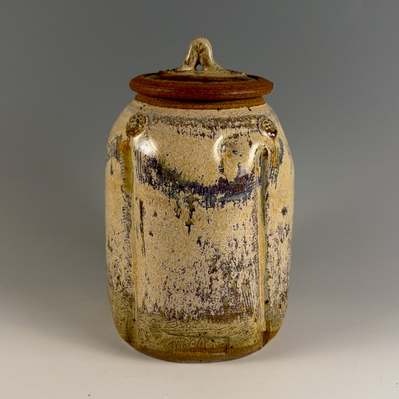 Les Lawrence lidded jar, 1 of 2