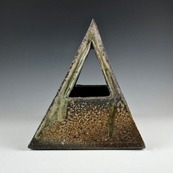 Arakawa Pottery pyramid ikebana vase